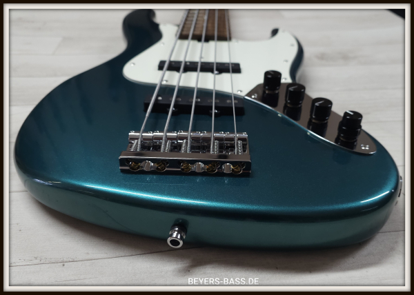 Preview: Sadowsky Custom Shop 21-Fret Vintage J/J Bass 5, Solid Vintage Teal Green Metallic, 2nd Hand